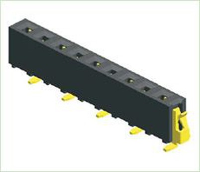 1,27x2,54 mm moteriška antraštė, vienos eilės SMT tipas