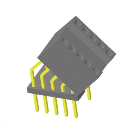 2.54mm 45 laipsnių tipo moteriška smeigtuko antraštė