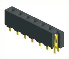 3,96 mm moteriška antraštė, vienos eilės tiesus tipas H8.9